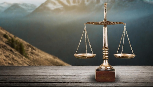 A balance scale justice symbol law and order rules