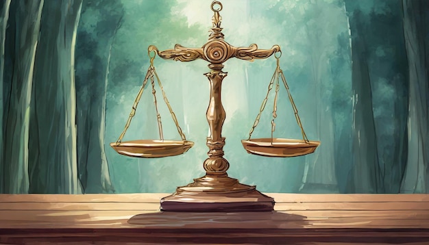 A balance scale justice symbol law and order rules