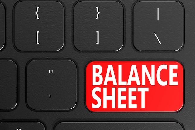 Balance Sheet on black keyboard