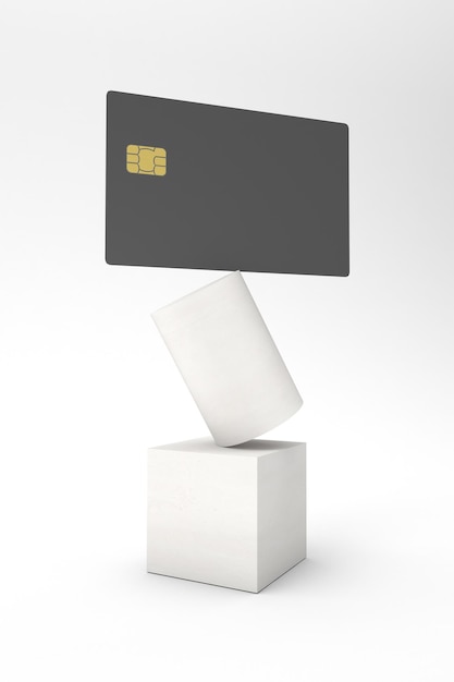 Balanced Credit Card Front Side In White Background