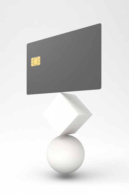 Balanced Credit Card Right Side In White Background