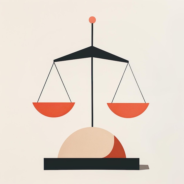 Balanced Judgment Stylized Illustration of the Scales of Justice