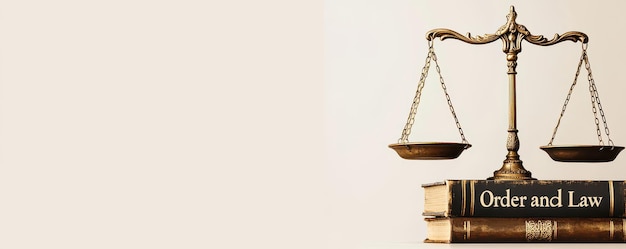 Photo a balanced scale representing justice and law conveying sense of order and authority