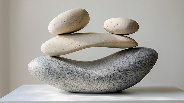 Photo balanced stones abstract art minimalist sculpture