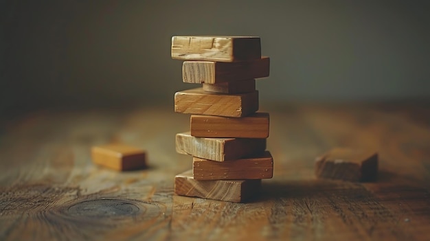 Balanced Wood Blocks Stacking Game Tower Precision and Fun Challenge