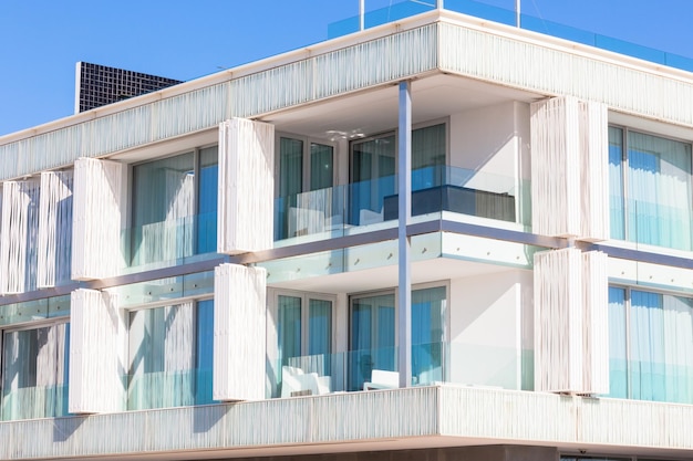 Balconies in a New Glass Wall Apartment House