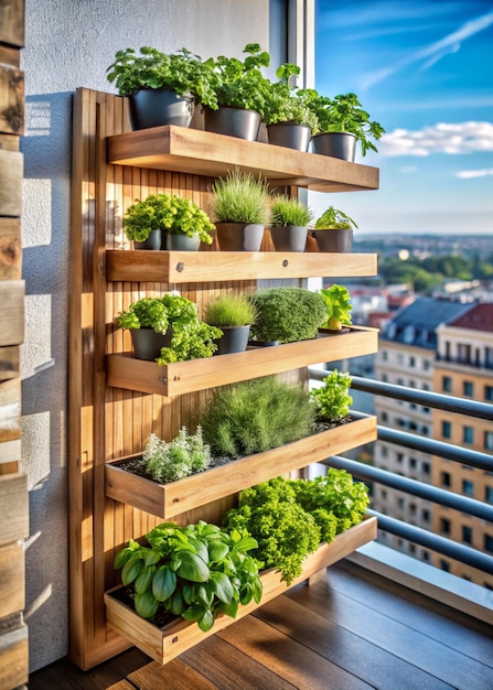 Photo a balcony with a planter that says quot potted quot on it