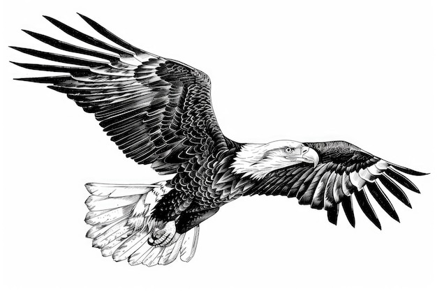 Bald Eagle Drawing Majestic Bald Eagle Soaring in American Flag Colors