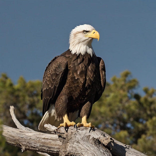 Photo bald eagle flying