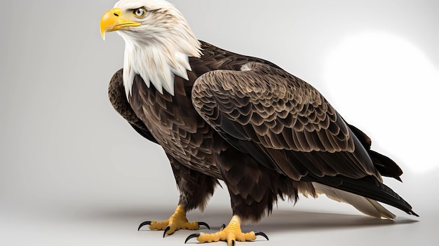 Bald Eagle Haliaeetus leucocephalus White background