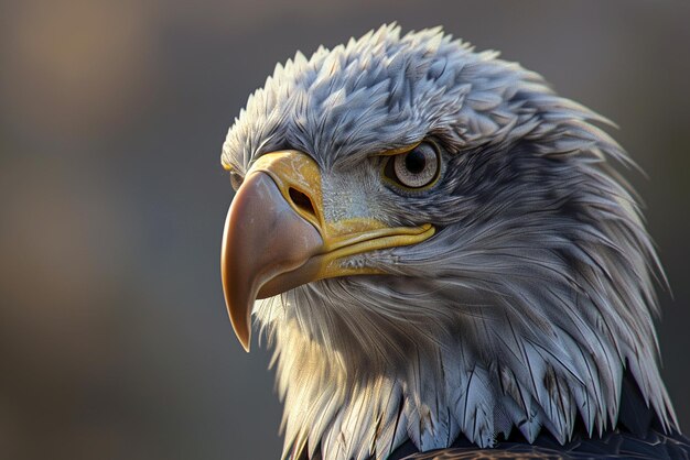 Bald Eagle Holding American Flag in Beak