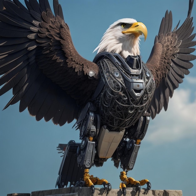 a bald eagle with a large chest and a large chest of arms