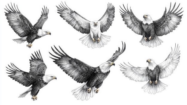 Photo bald eagles in flight generative ai