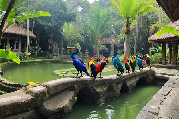 Photo bali bird park in sanur