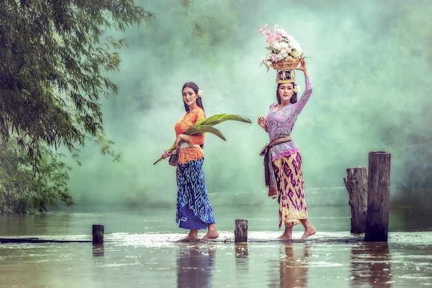 Balinese Lady preparing to go to work.