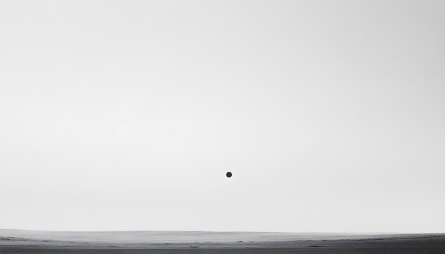 Photo a ball in the air with a white background and a black ball in the air