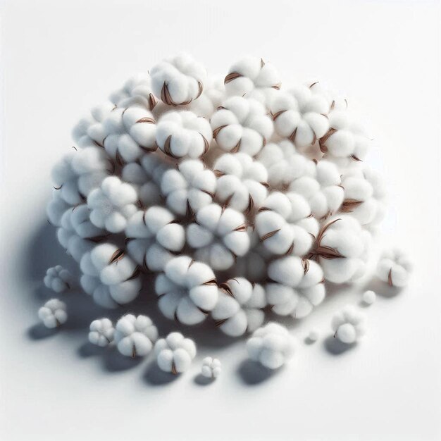 Photo a ball of cotton is laying on a white surface