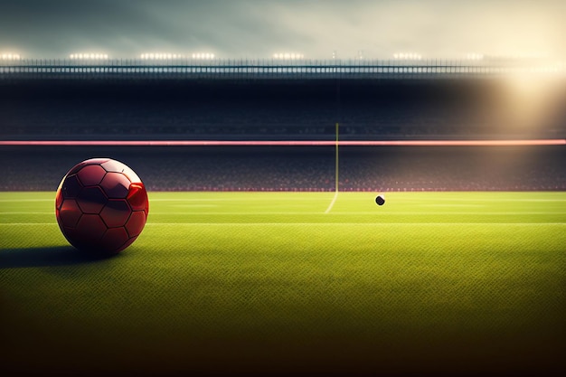 The ball lies on the football field