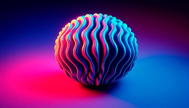 a ball of multicolored light is shown on a blue background