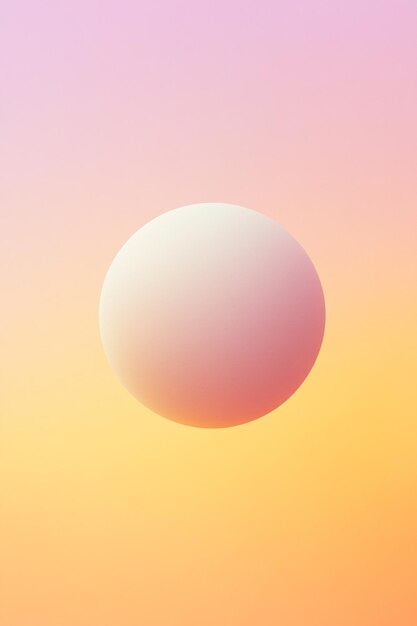 Photo a ball in the sky with a pink and yellow background