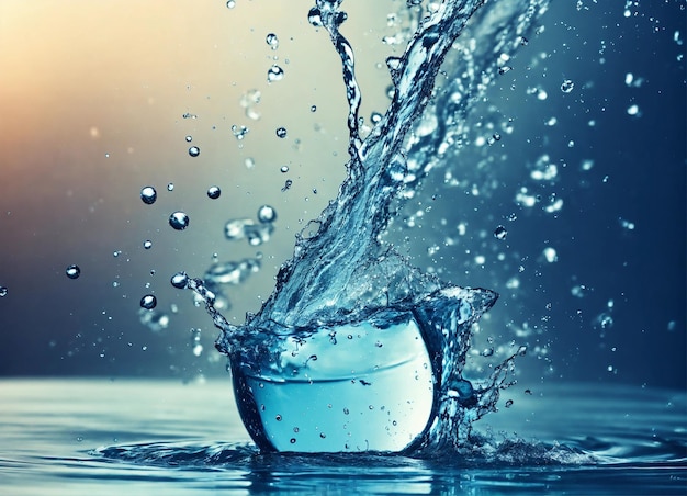 a ball of water is being splashed by a ball of water