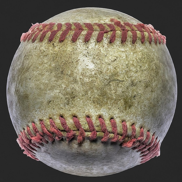 Photo a ball with a red stitched around the bottom