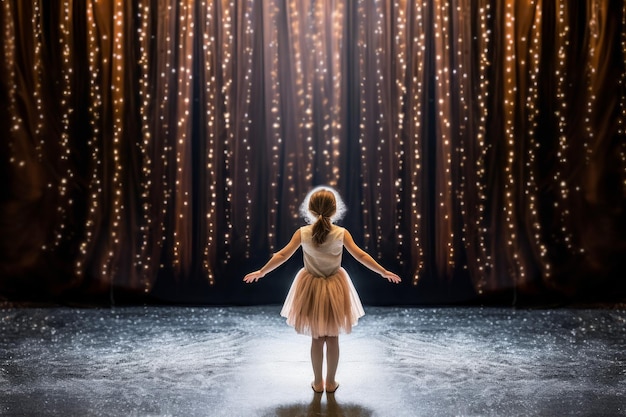 Ballerina child girl theater stage Generate Ai