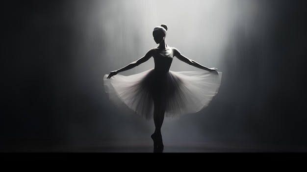 Photo ballerina photo ballerina dancing minimalist background dark and moody photo