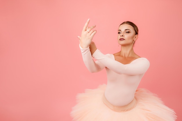 Ballerina practising in studio