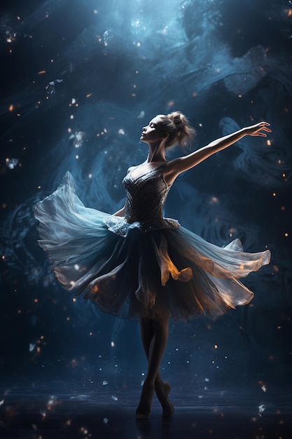 ballet dancer in magical background