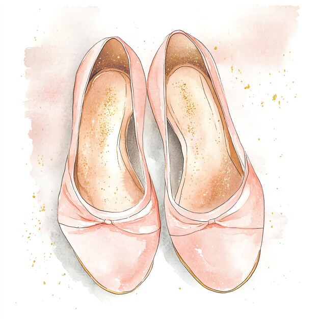 ballet shoes blue illustration