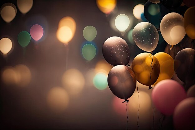 Balloon Birthday Holiday Background Illustration Generative AI