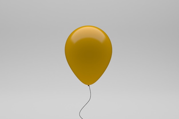 Balloon Front Side Isolated In Grey Background