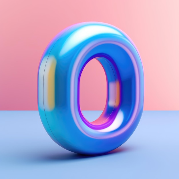 Balloon material in the shape of the English letter O the number 0