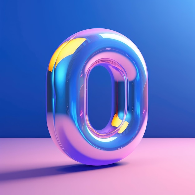 Balloon material in the shape of the English letter O the number 0