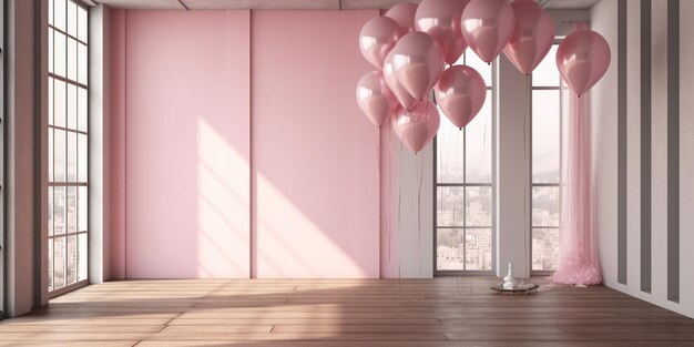 Balloon party room interior by generative AI tool