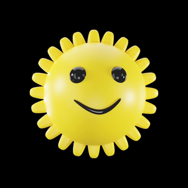 Balloon Style Smiley Sun Element On Black Background