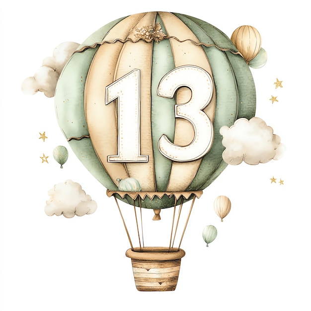 Photo a balloon with the number 13 on it