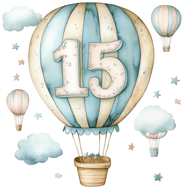 Photo a balloon with the number 15 on it