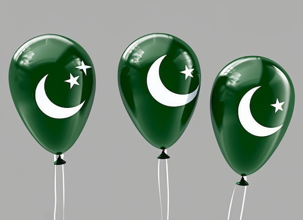 Balloon with Pakistan flag in the shape of heart 3D rendering