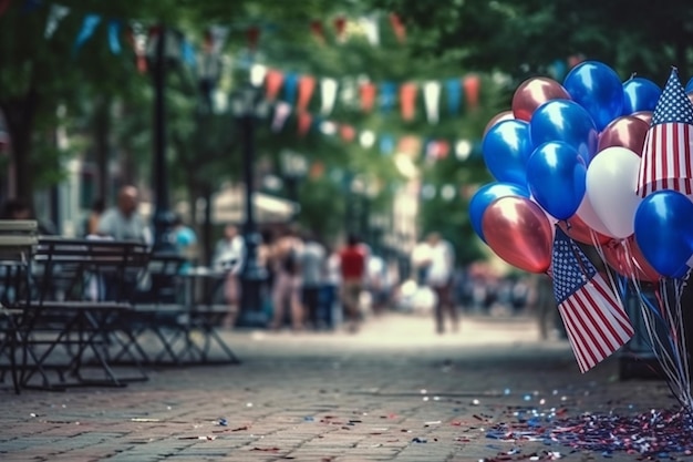 A balloon with the word " american " on it