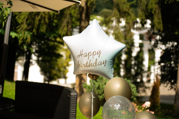 Balloons decor for celebrating outdoor