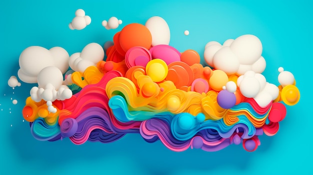 Balloons in the form of rainbow Generative AI