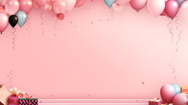 balloons on a pink background with a pink background