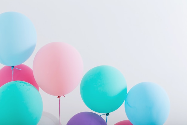 Balloons on white wooden