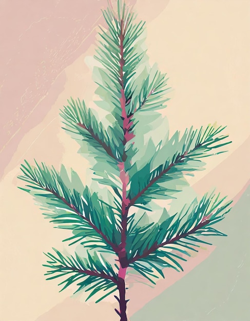 Balsam fir tree illustration