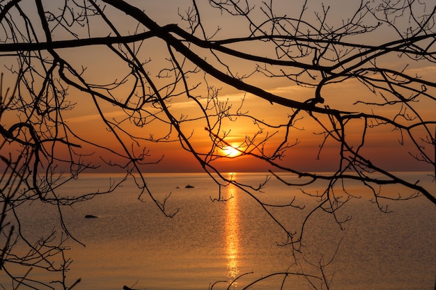 Baltic sea early morning sunrise over the sea