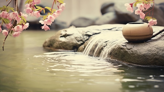 Bamboo Apricot Blossom Relaxing Hot Spring Pebbles