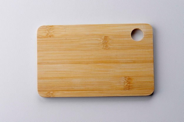 Bamboo Chopping Board for Food Photography Props Isolated on White