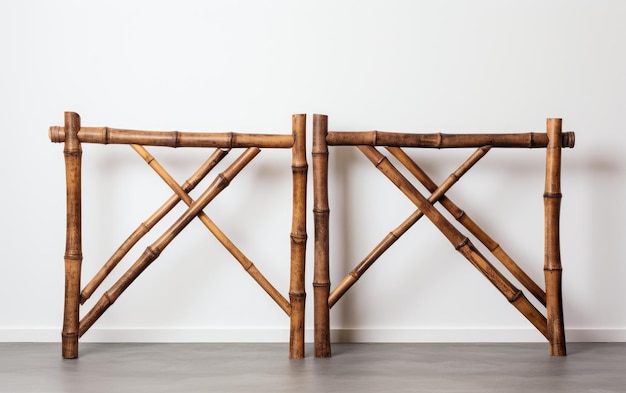 Bamboo Headboards On White Background